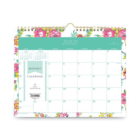 Blue Sky Academic Year Wall Calendar, 11 x 8.75, White/Floral, 2021-2022 107936